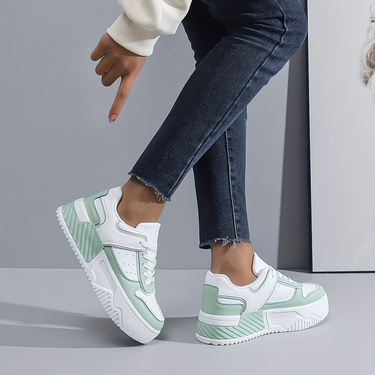 Women's Casual Wedge Sneakers - All-Season Lace-Up Shoes, Lightweight