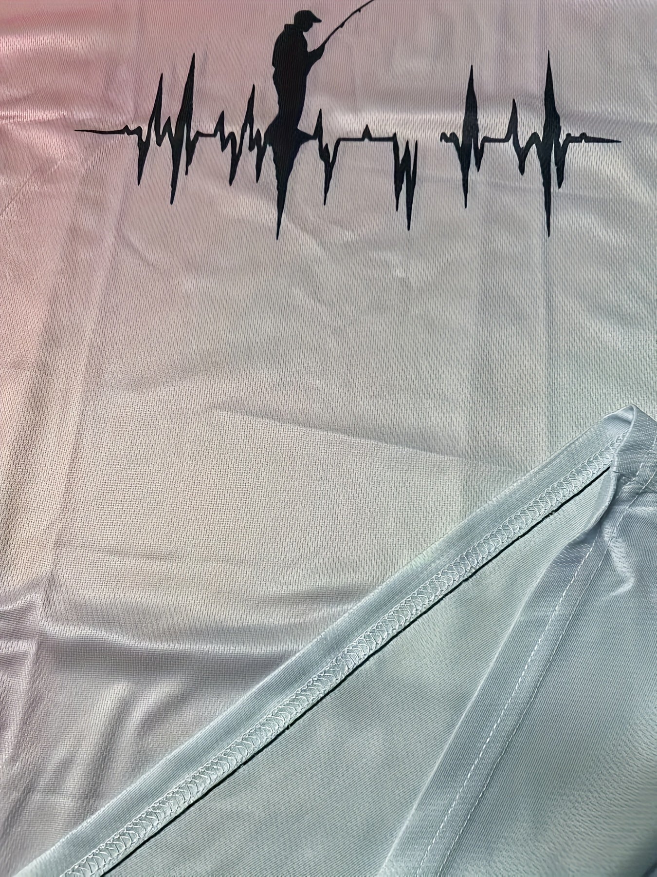 Erkaklar uchun tasodifiy baliq ovlash printli futbolka, cho'ziluvchan mato va dumaloq bo'yin bilan, yozgi ko'cha uslubi uchun mukammal.