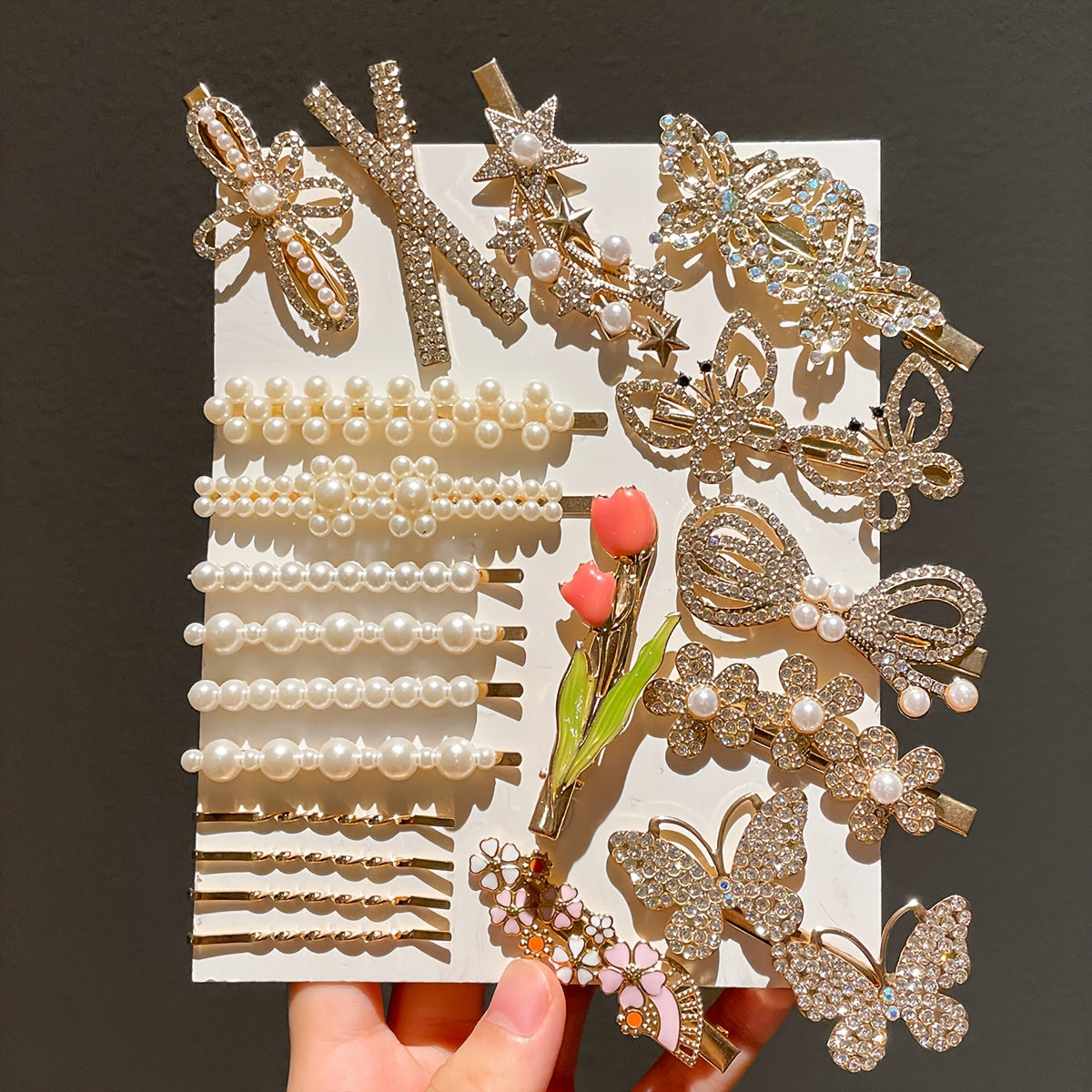 20 Pcs Women's Imitation Pearl Hair Clips for Bangs and Sides Elegant and Cute