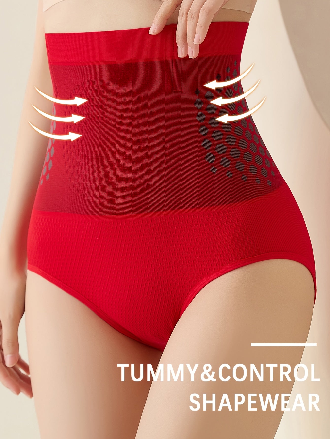 Women's High-Waist Tummy Control Shapewear Panties Seamless Breathable Nylon Spandex