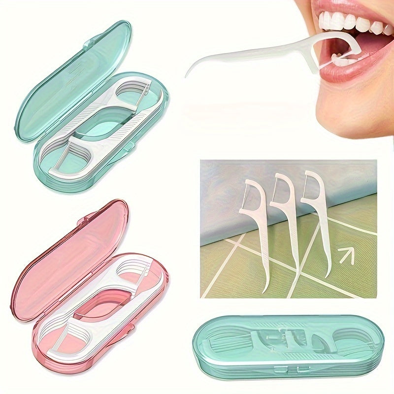 Portable Teeth Flosser Set with Disposable Picks for Travel Camping