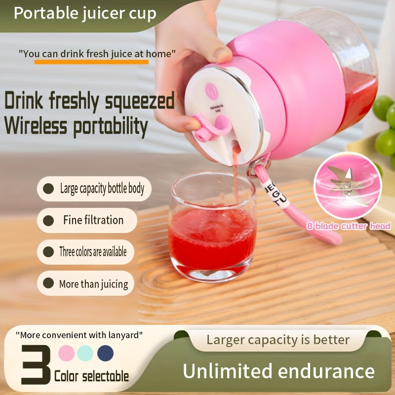 Rechargeable Compact Juicer Cup with USB Charging and 1300mAh Battery for Home and On-the-Go