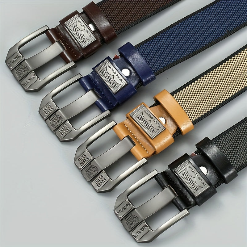 Men's Large Canvas Belt with Alloy Pin Buckle Durable Casual Gift