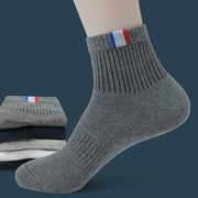 Men's Solid Sport Crew Socks 5 Pairs Breathable Comfortable All Seasons