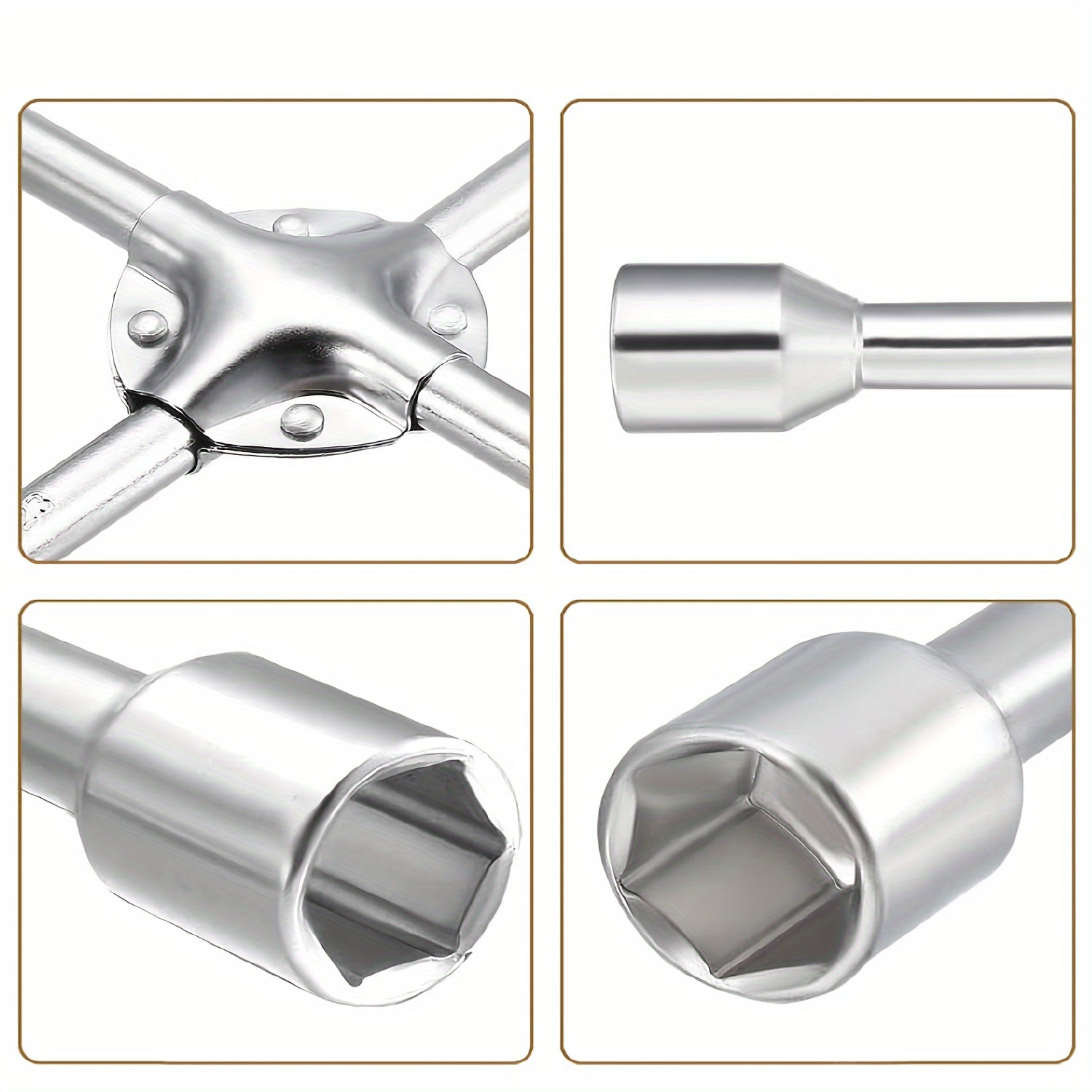 Универсальный 14-дюймовый тяжелый 4-сторонний крестовой ключ для ремонта автомобильных шин