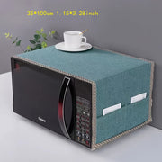 Polyester microwave dust cover with elegant design fits standard appliances keeps microwave clean