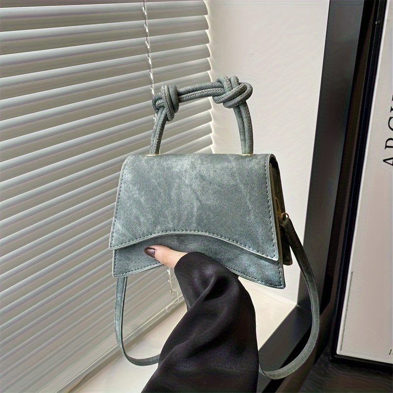 Faux Leather One-Shoulder Crossbody Bag with Adjustable Strap and Magnetic Closure for Women in White Black Camel Sky Blue