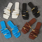 Women's Summer Slip-On Sandals Casual Open Toe Flat Shoes