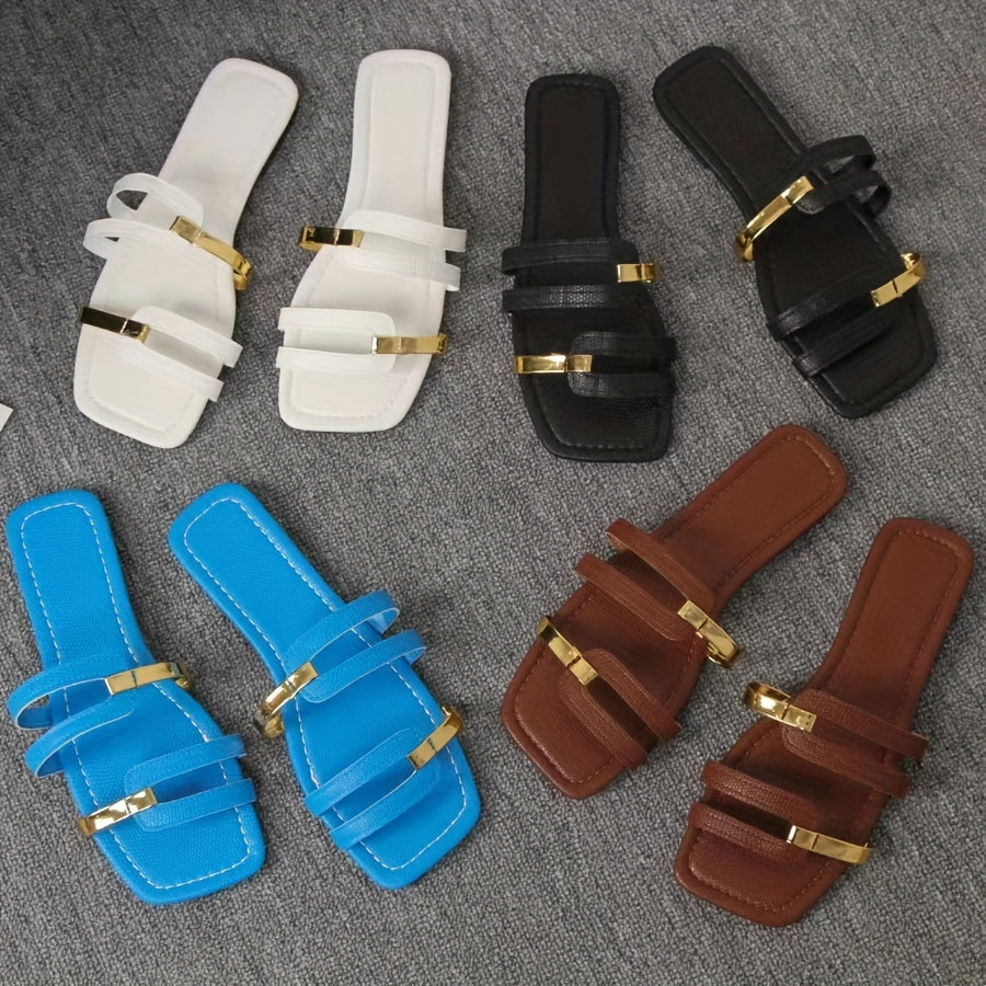 Women's Summer Slip-On Sandals Casual Open Toe Flat Shoes