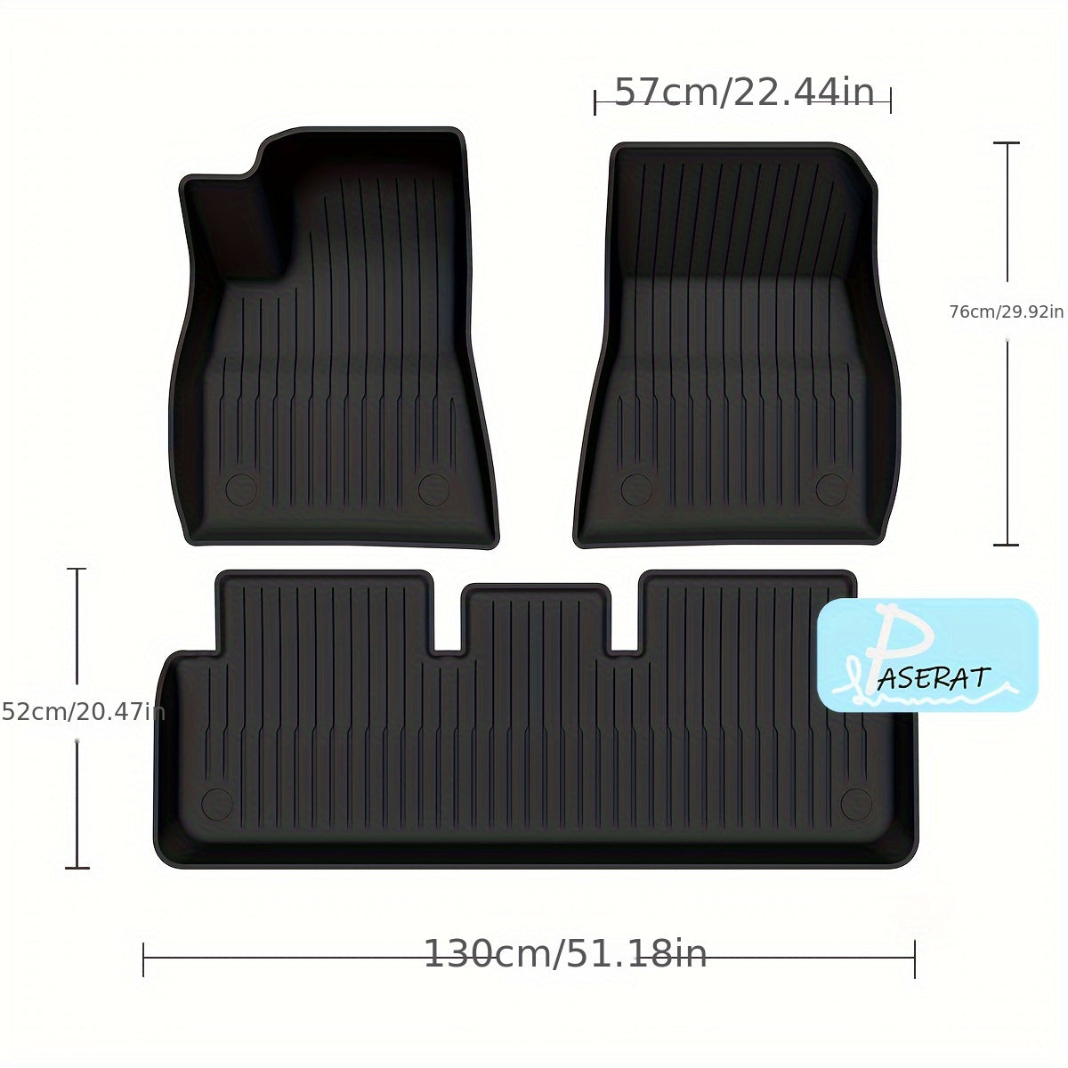 Non-Slip PU Leather Floor Mats for Tesla Model 3 and Y, Easy Clean, Stylish