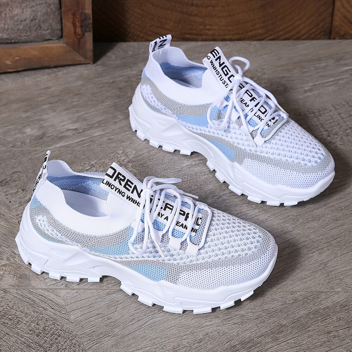 Women's Breathable Knit Low-Top Running Sneakers Lightweight Casual Shoes