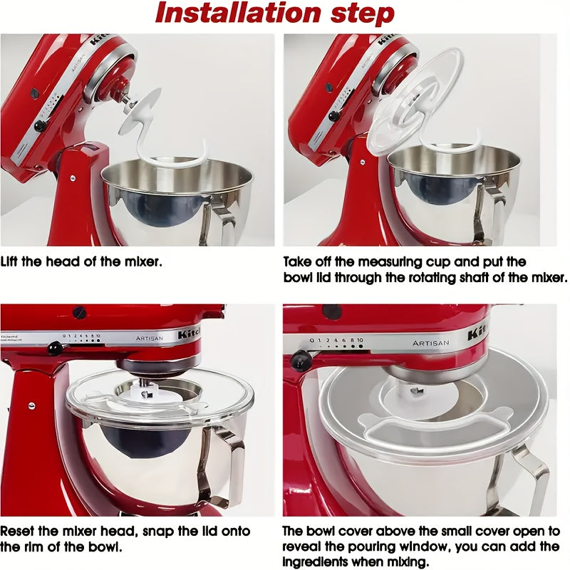 Ushbu to'plamda harakatlanish uchun qulay va yuzalarni chizishdan saqlash uchun mo'ljallangan ikki shaffof idish qopqog'i mavjud. Kitchenaid 5.5-6 kvartalik Tilt-Head Stand Mixer zanglamas po'lat idishlari uchun maxsus ishlab chiqilgan ushbu qopqoq.