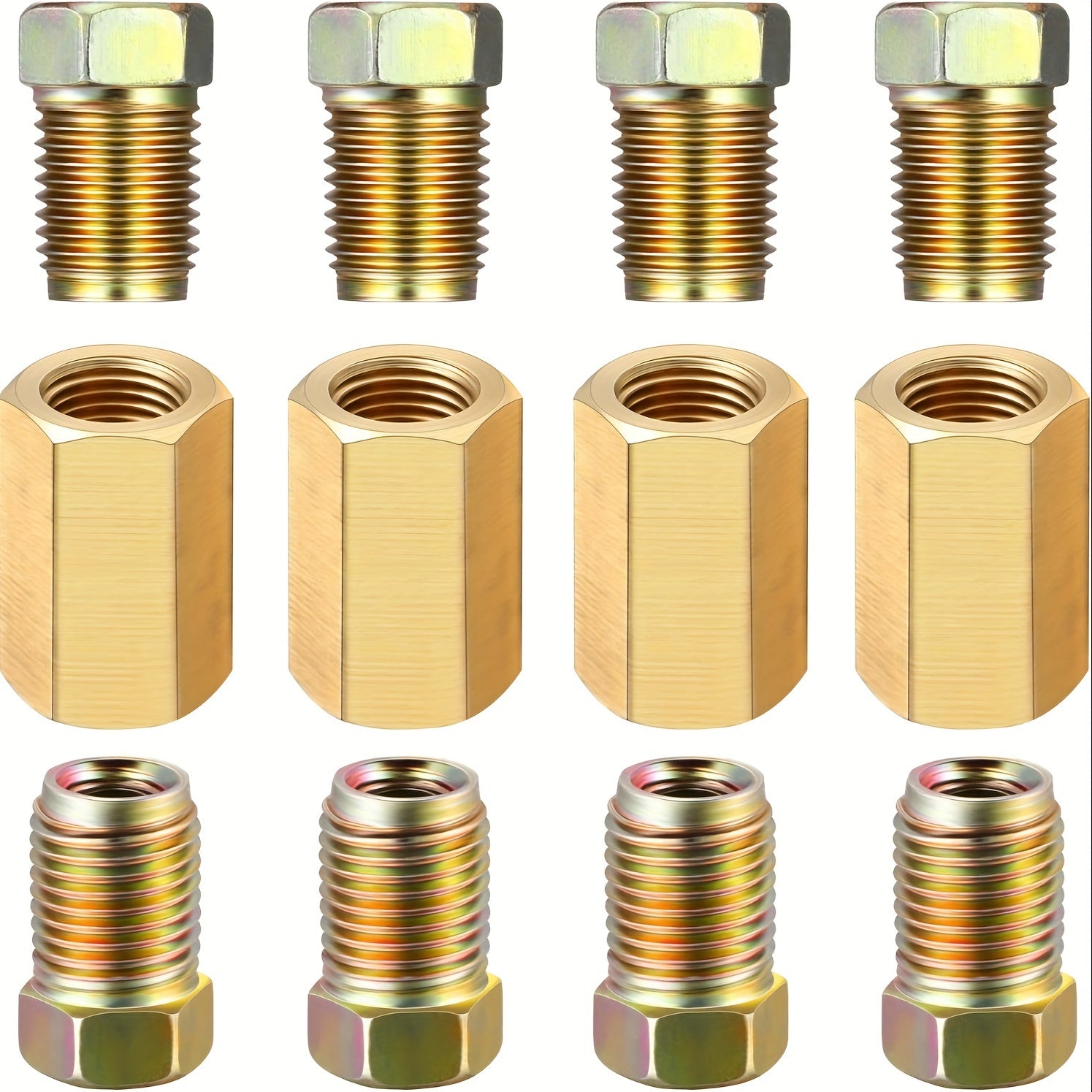 Set of 12 Brake Line Fittings for 3/16 and 1/4 Inch Tubes