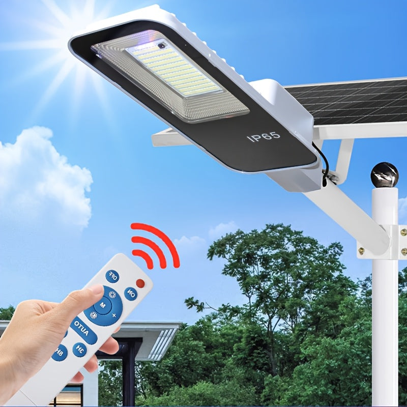 Farola solar LED con control remoto para exteriores, jardín, patio, pared, garaje