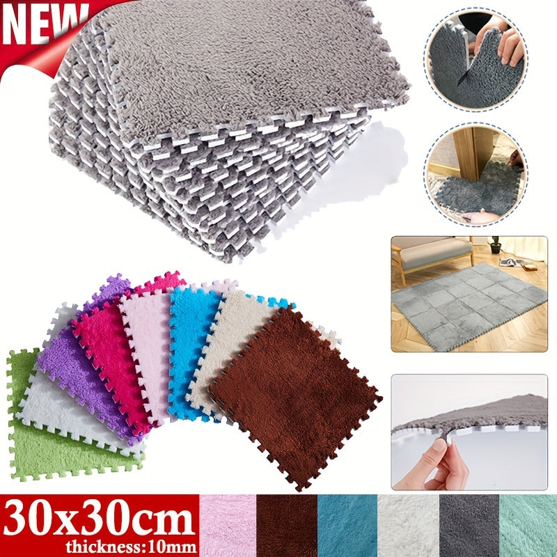 Interlocking Foam Floor Mat Set 5-30 Pieces Anti-Slip Plush Carpet Seat Rug