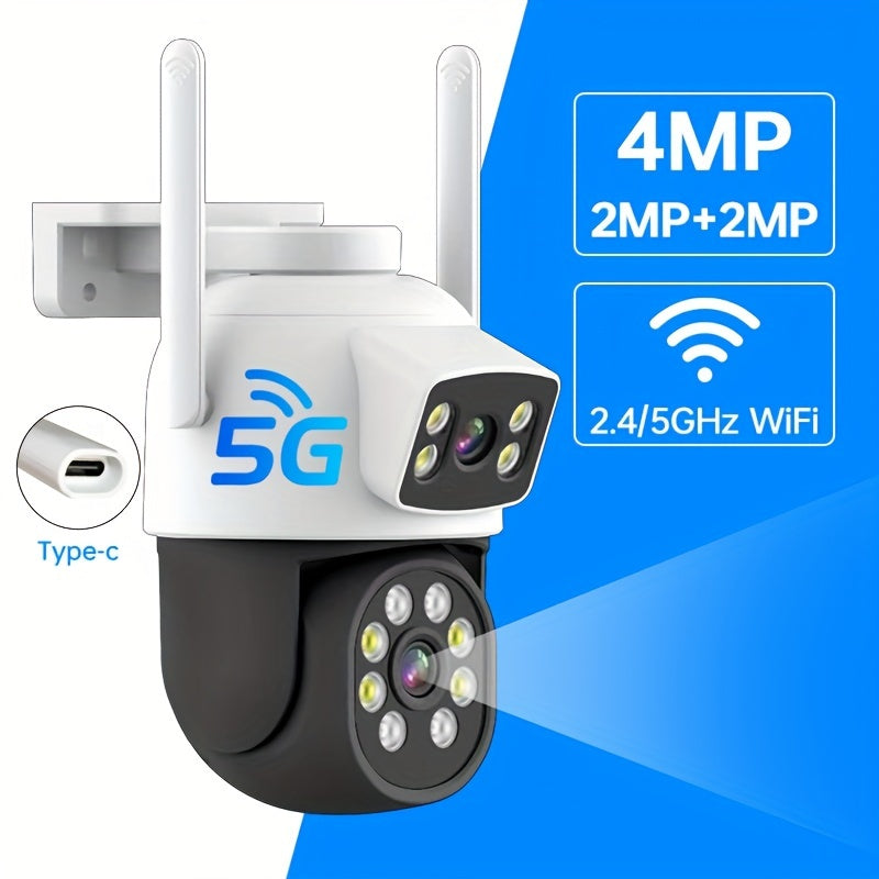 Wireless 4MP Dual Lens CCTV Camera with PTZ, Color Night Vision, Two-Way Audio