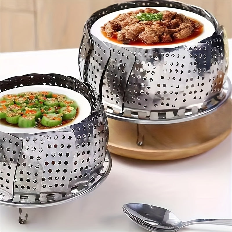 Stainless Steel Collapsible Steamer Rack for Kitchen and Dining Use