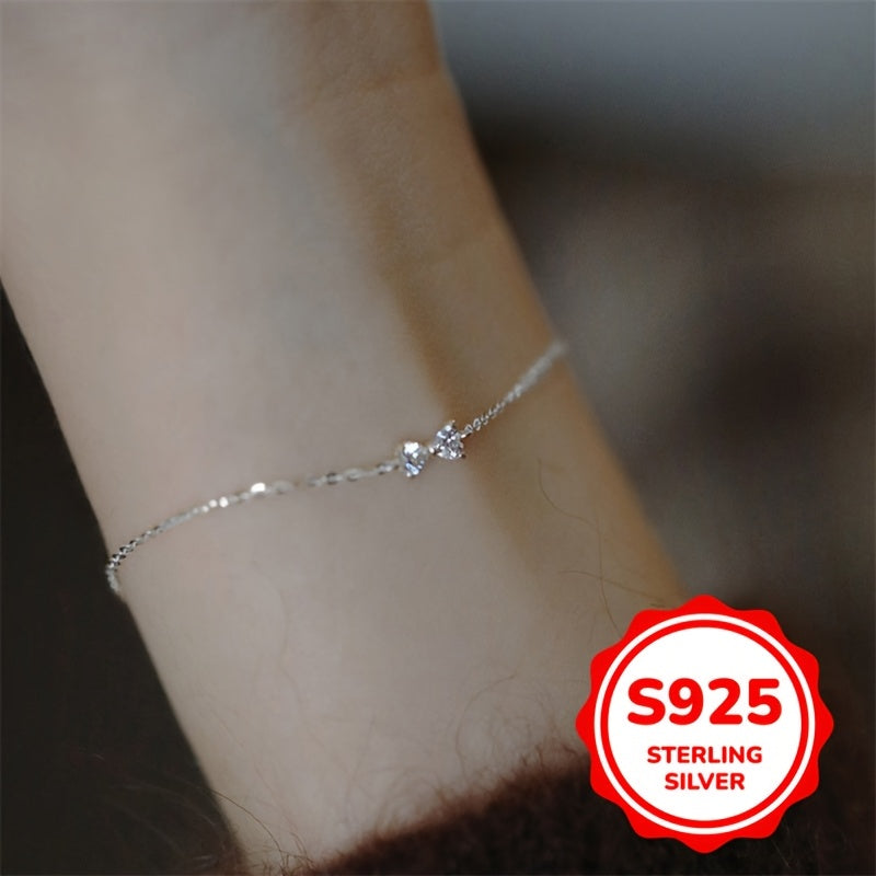Pulsera de plata 1.5g S925 con diseño de mariposa brillo dorado regalo de San Valentín para novia