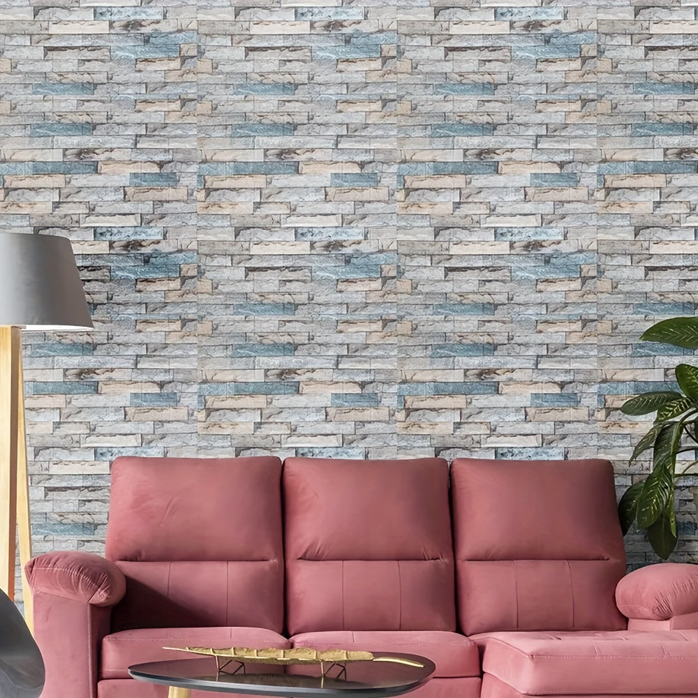 10pcs 70cmX77cm 3D Brick Wall Panels Self-Adhesive Waterproof for Home Decor