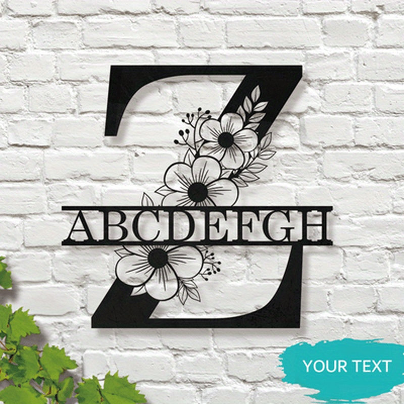Personalized Floral Name Sign Wall Art for Home Decor and Weddings