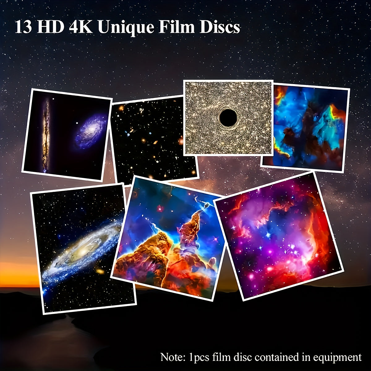 Starry Night Light Projector with 13 HD Films 4K Earth RGB Rotating