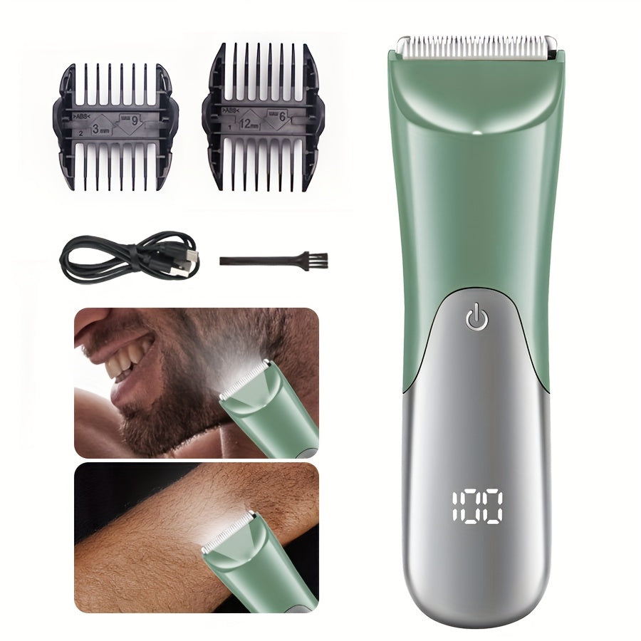 Men's body hair trimmer electric shaver USB rechargeable 500mAh battery