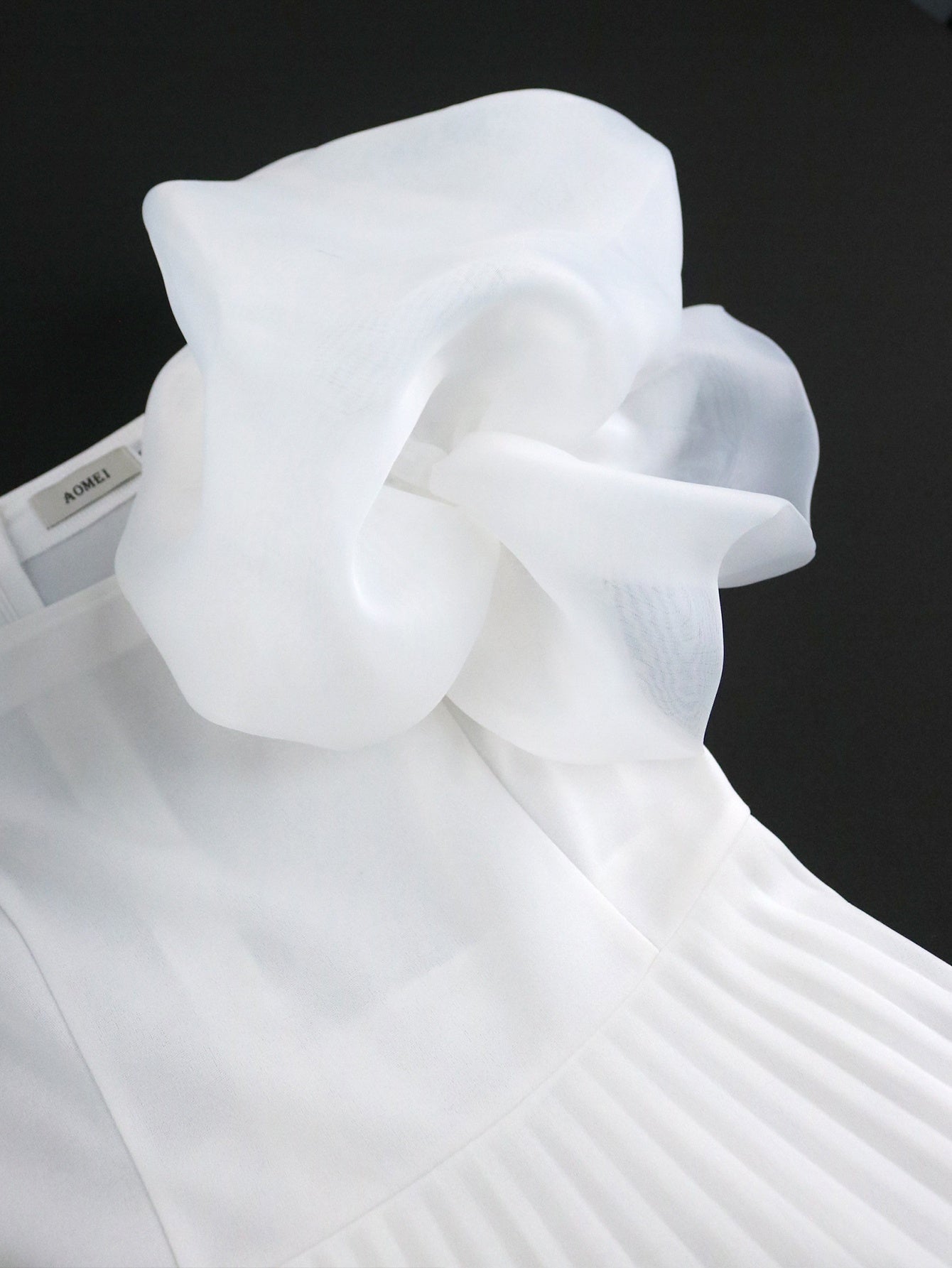 Plus Size Women's Off-the-Shoulder Wedding Dress with Princess Sleeves White Midi Flared Skirt