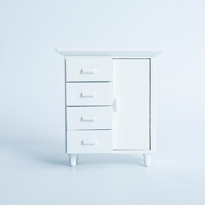 Tiny Wooden Bedside Table with Drawers for Dollhouses and Desktops