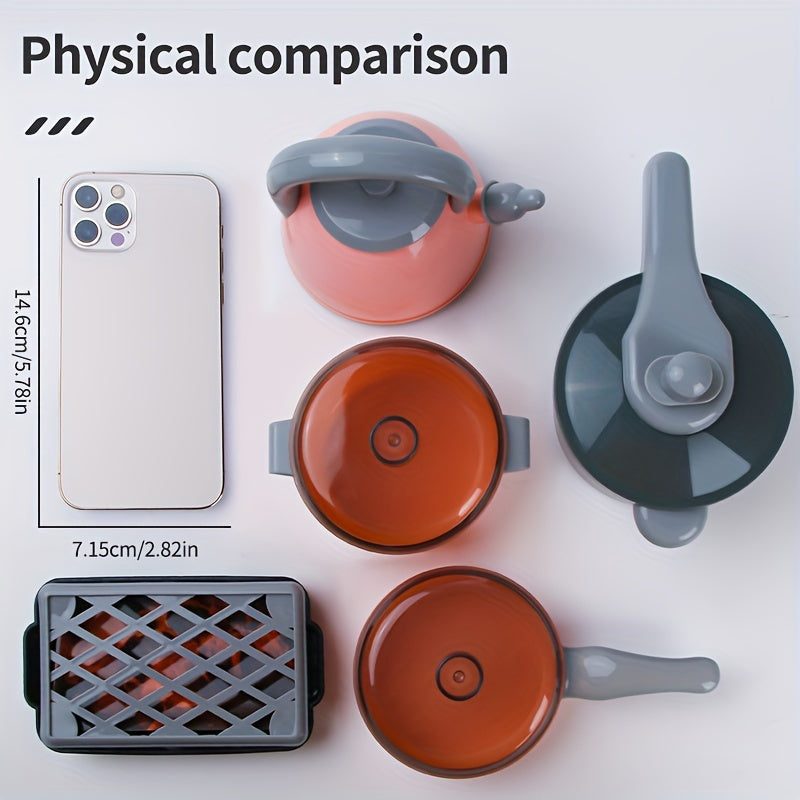 Children's Green Plastic Play Kitchen Set with Food and Accessories for Ages 3-6