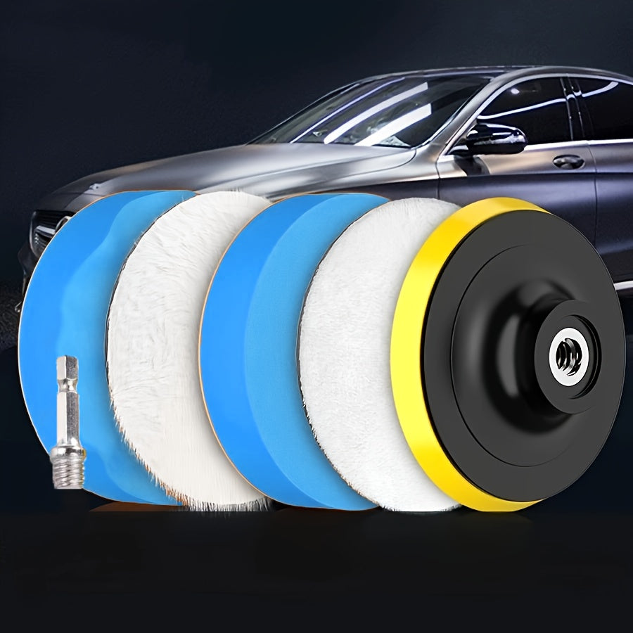 Набор из 6 губок для полировки и воска автомобиля, резиновые буфирующие подушки, комплект, 4 дюйма