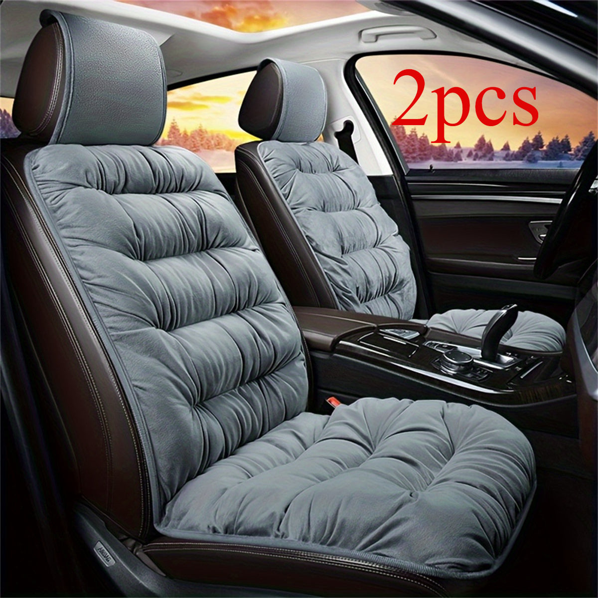 Universal Soft Plush Car Seat Cover Set for Winter Comfort
