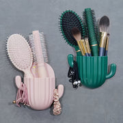 Pack of 2 Plastic Cactus Bathroom Shelves No-Drill Mounting for Makeup and Accessories