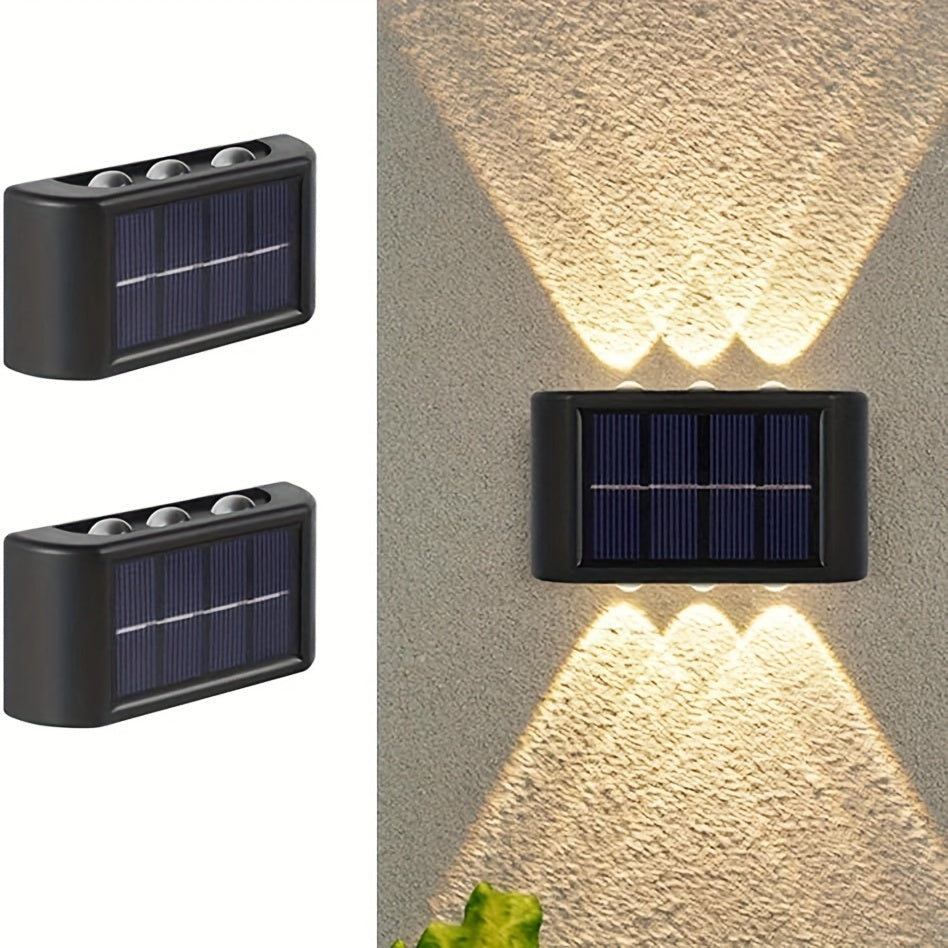 2 Pack Solar LED Outdoor Wall Lights for Garden Landscape Driveway