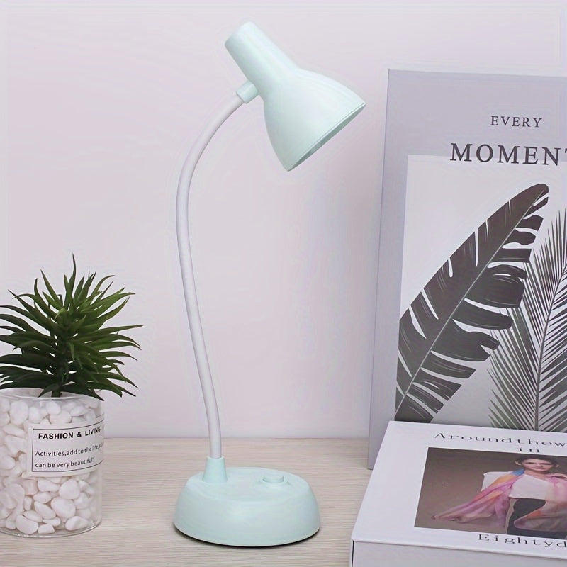 Portable LED Desk Lamp with Touch Control Battery-Powered Eye Protection Reading Light with Flexible Gooseneck