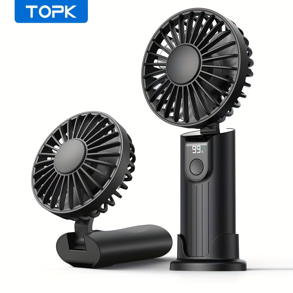 Portable Handheld Fan with 5000mAh Battery Up to 24 Hours Rechargeable Foldable Quiet Brushless Motor