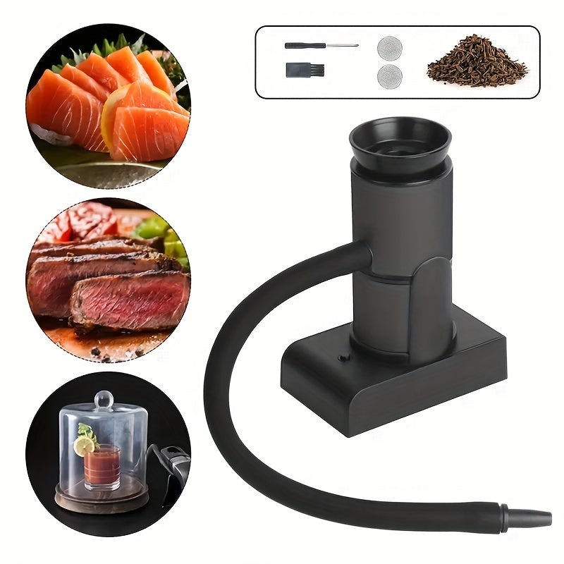 Portable Smoke Gun for Food and Beverages Battery Powered Kitchen Gadget with Wood Chips