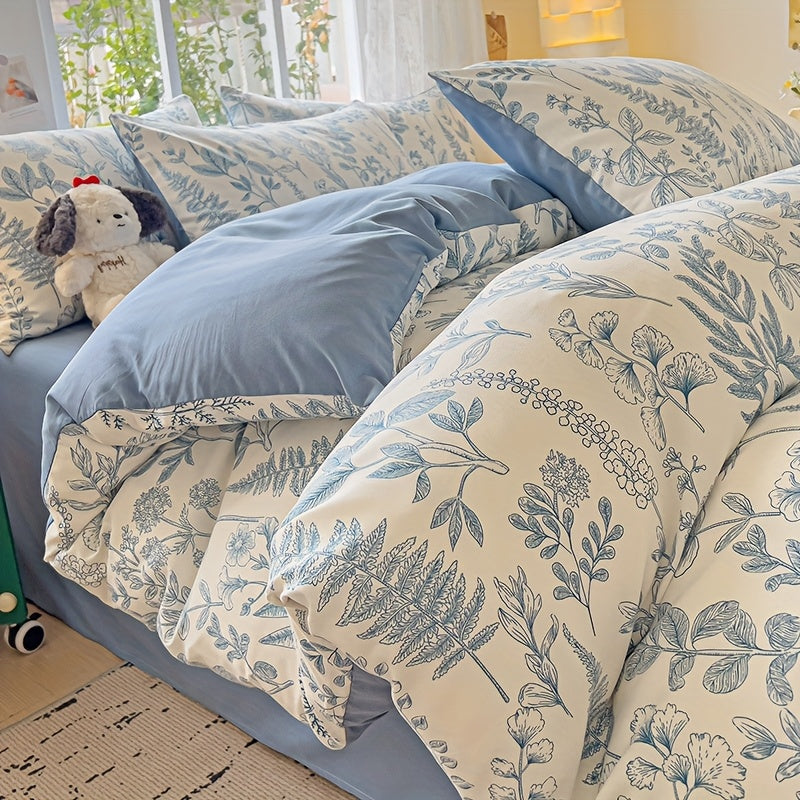 Yumshoq gullar naqshidagi yotoq to'plami, yostiq qoplari bilan birga, nafas oladigan polyesterdan tayyorlangan va zip yopilishi mavjud. Har mavsum uchun mos, yotoqxona va mehmonxonalar uchun mukammal.