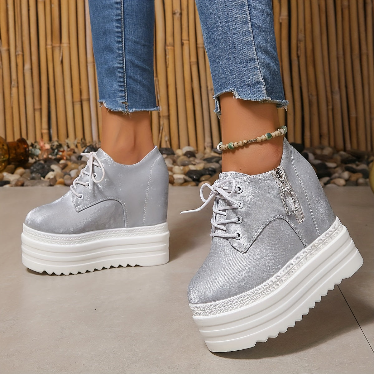 Women's Platform Sneakers Spring Autumn Thick Sole Casual Shoes