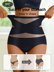 Женские трусики с высокой талией и перекрестными ремешками, средней поддержкой и нейлоновым материалом.