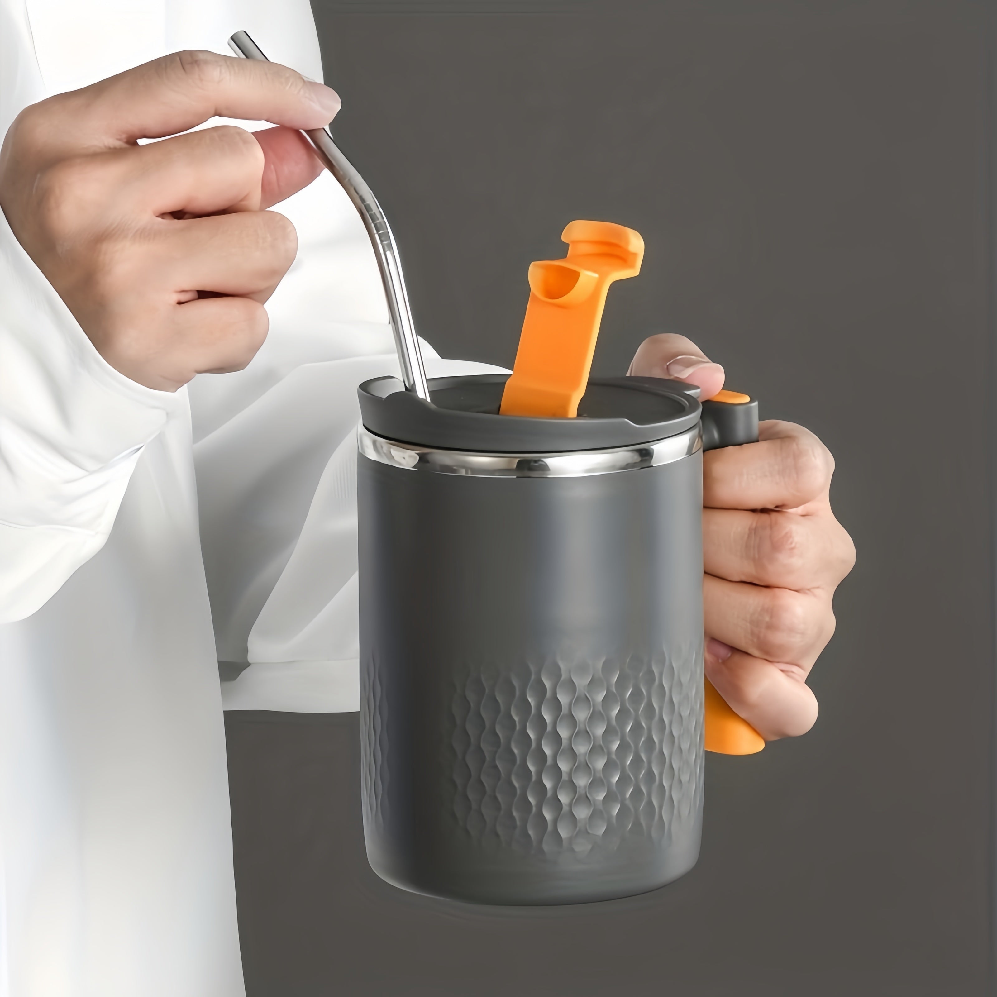 Taza de café de acero inoxidable 15.2oz vaso térmico aislado para bebidas calientes y frías