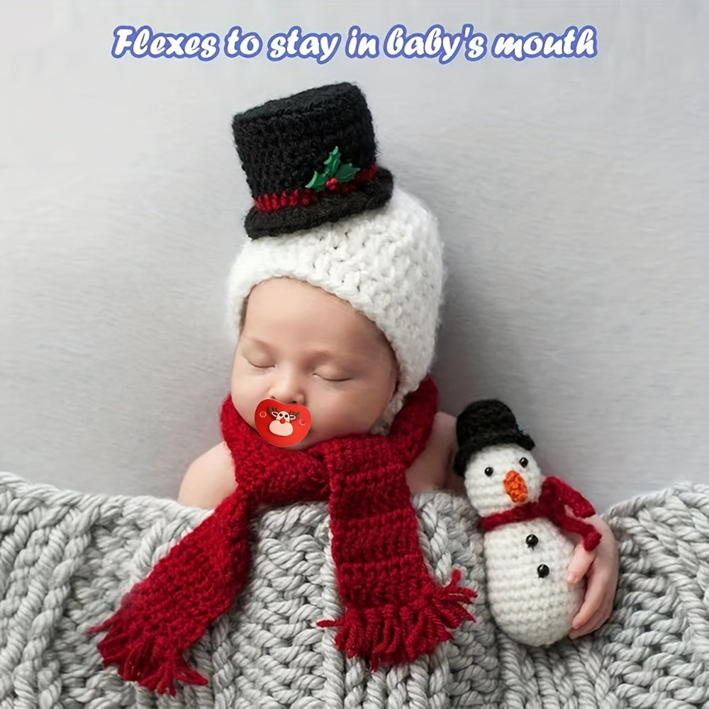 Baby Silicone Pacifier Christmas Santa Elk Snowman for Newborn Toddler