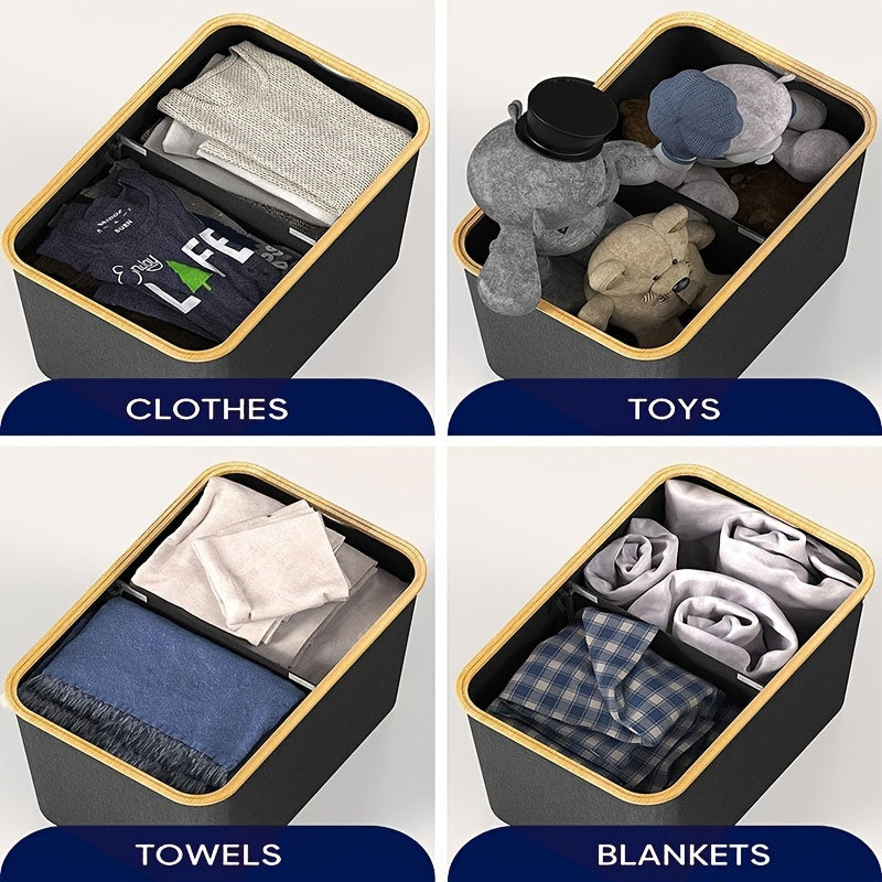 Gran cesta de ropa plegable con tapa y asas, capacidad de 150L para almacenamiento de ropa sucia