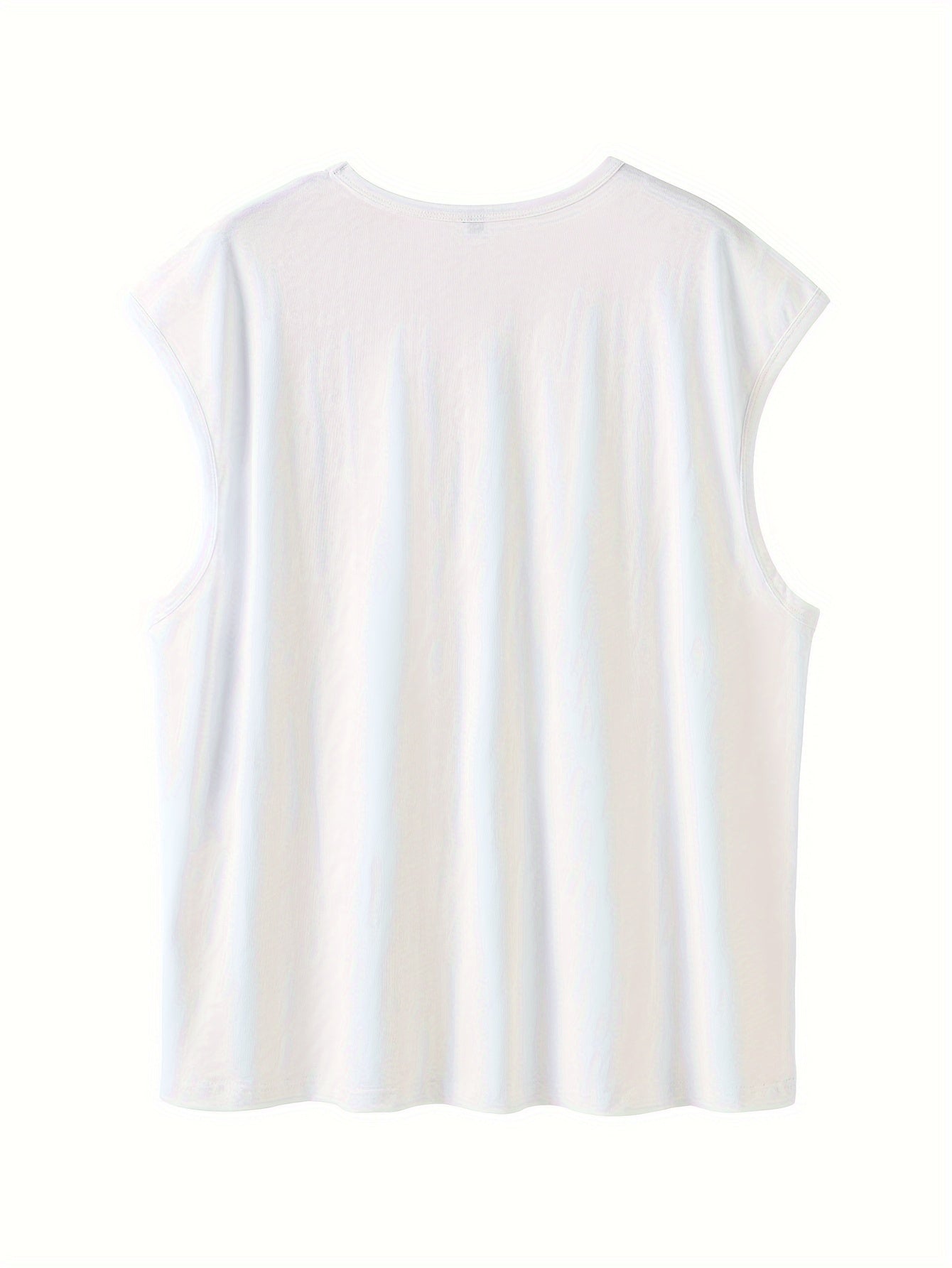 Plus Size Cotton Sports Tank Top for Men Solid Color Breathable Sleeveless Workout Tee