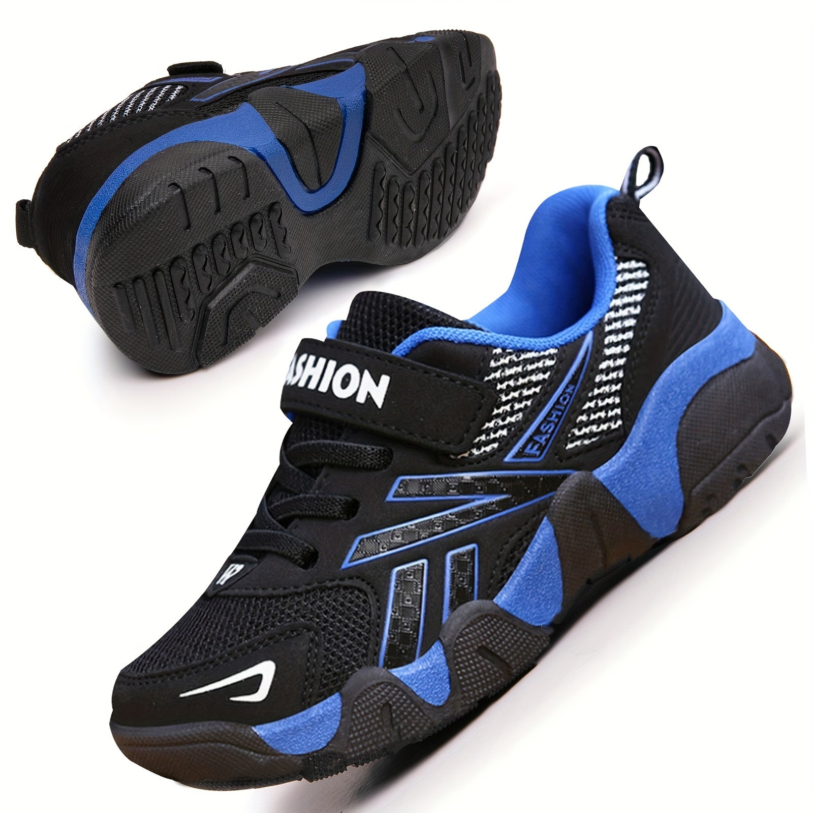 Kids Boys and Toddlers Sporty Sneakers Breathable Fabric Rubber Sole Adjustable Fastener