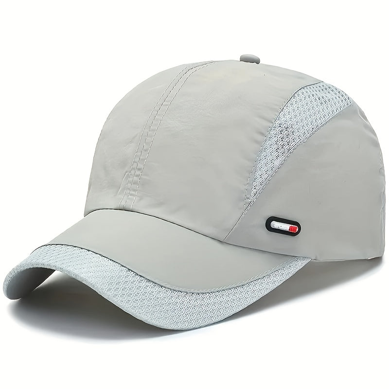 Men's Mesh Baseball Cap with Large Brim Quick-Dry Breathable Casual Outdoor Sports