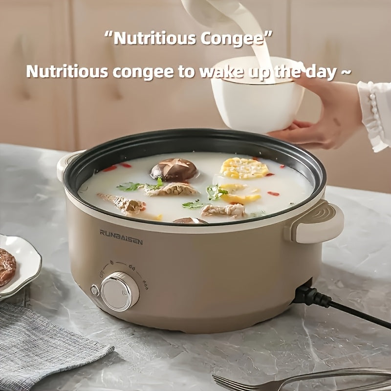 Olla eléctrica con vaporera de acero inoxidable de gran capacidad, multifuncional, fácil de limpiar