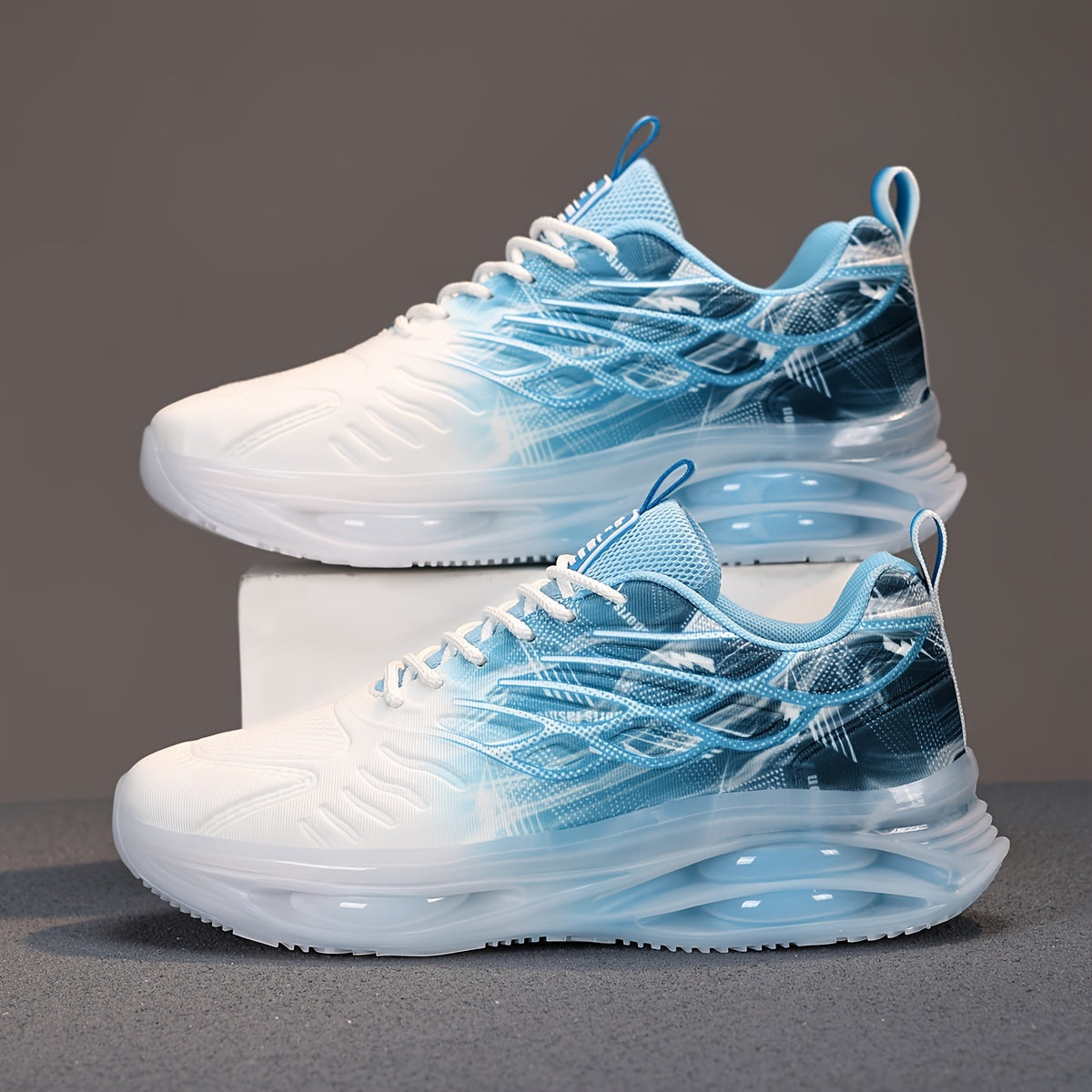 Men's Gradient Running Shoes with Shock Absorption Non-Slip Sole Breathable Fabric All-Season Sneakers