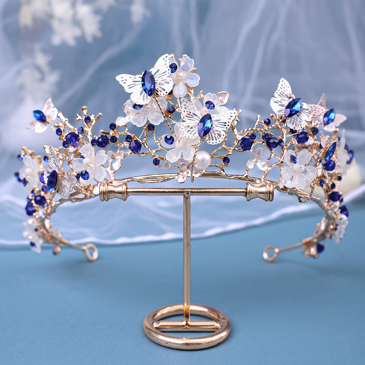 Luxurious Wedding Crown Headpiece Rhinestone Bridal Tiara for Brides and Formal Events