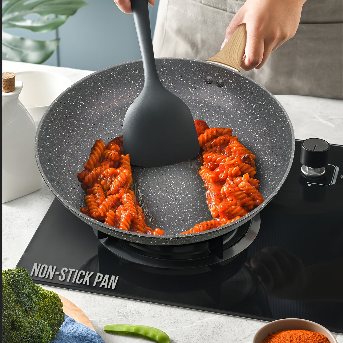 3 ta qismli yopishmaydigan alyuminiy qozonlar to'plami, induksiya mos, tuxum qovurish to'plamlari