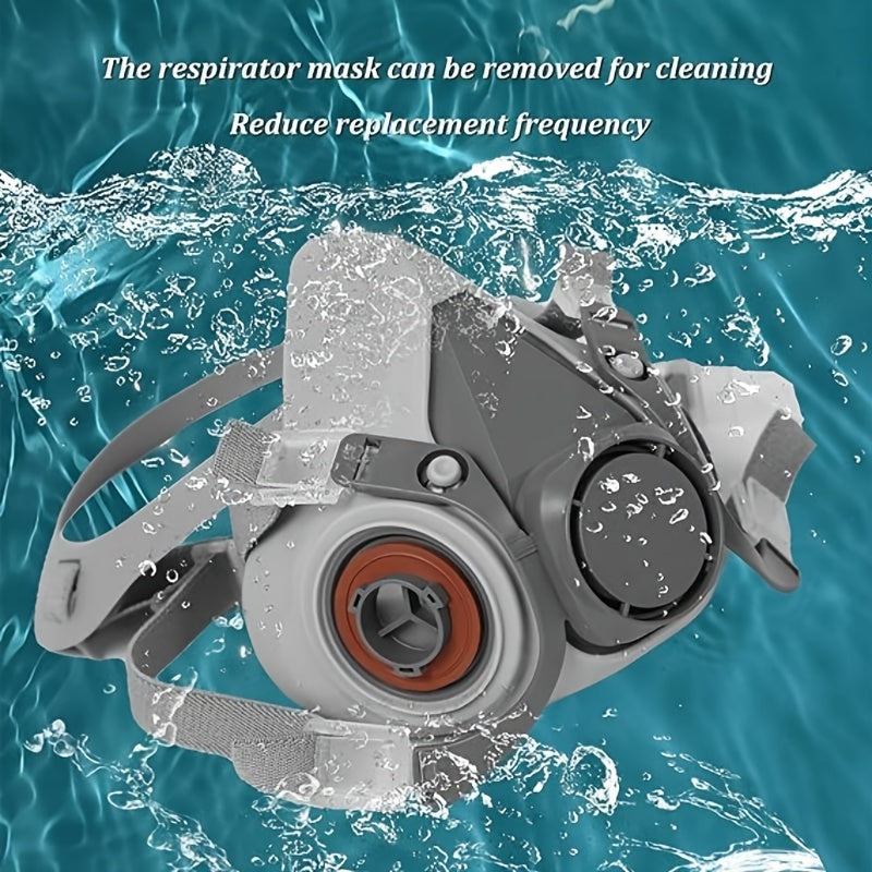 Half Face Mask Respirator with Gas Filter Reusable Dust Mask for Chemical Pesticide Protection